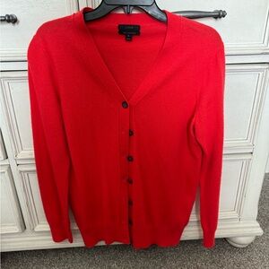J Crew coral cardigan with cashmere size small